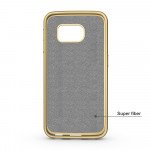 Wholesale Samsung Galaxy S6 Edge Credit Card Fiber Hybrid Case (Champagne Gold)